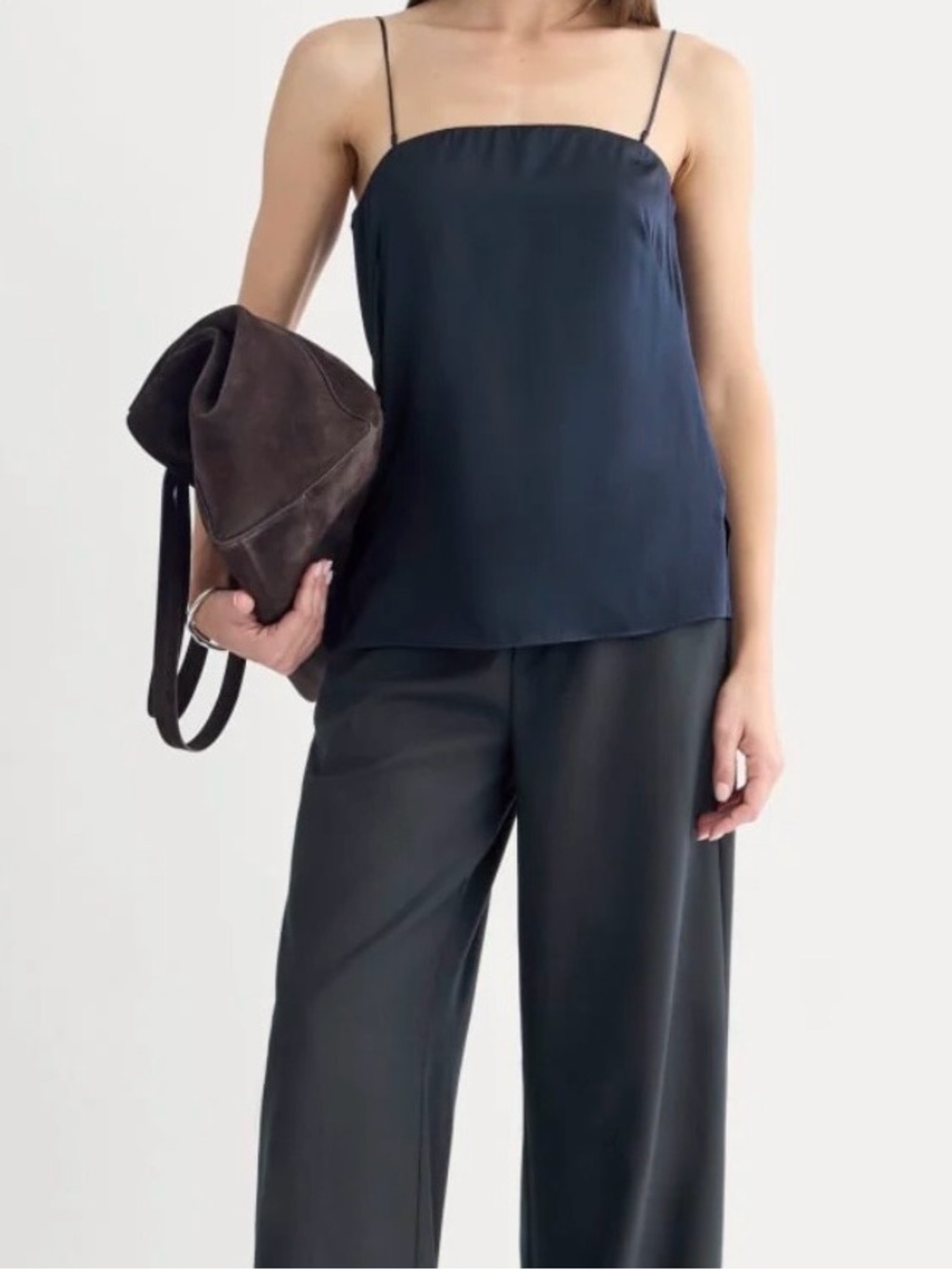 Everlane Navy Blue 100% Silk Camisole Size Large